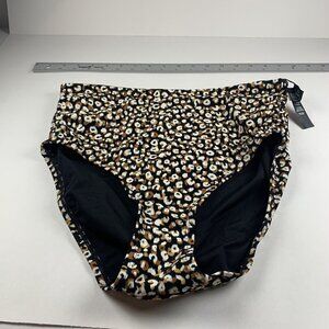 Coco Reef Bikini Bottom Women's M Brown Black Animal Print Swimwear Summer Beach